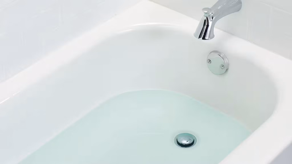slow draining bathtub