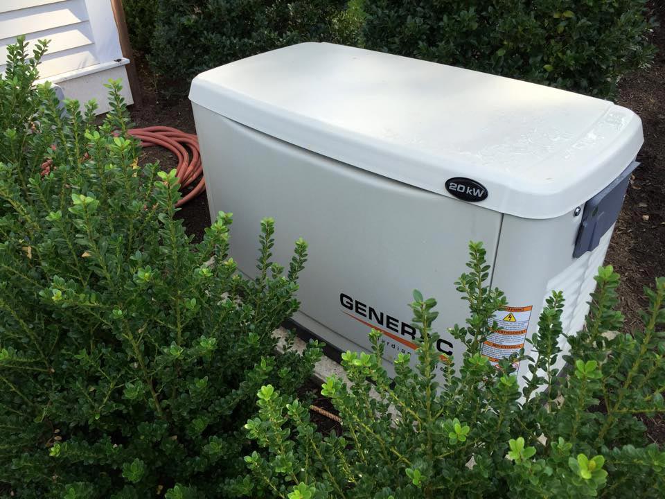 gas generator installed in backyard