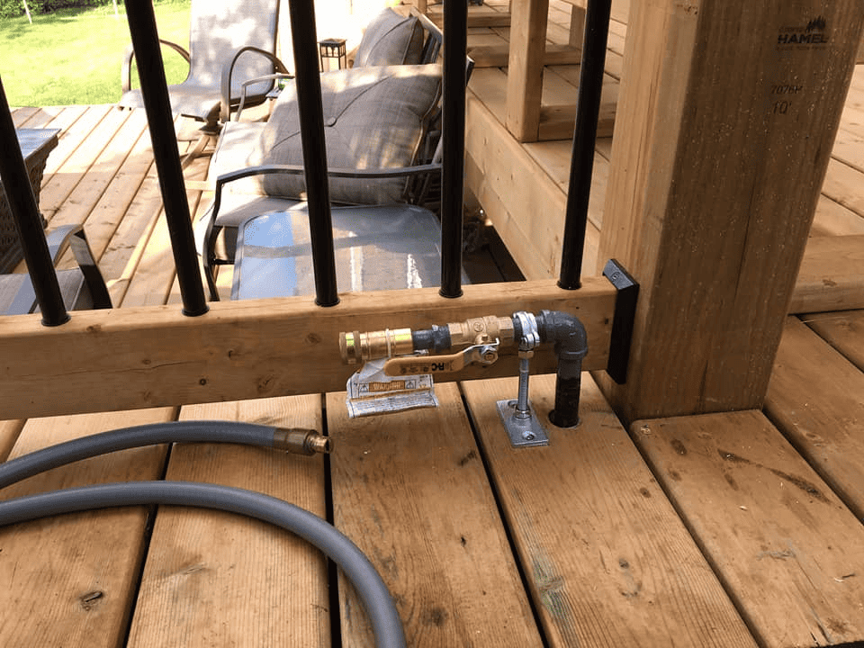 Gas line ran for outdoor grill