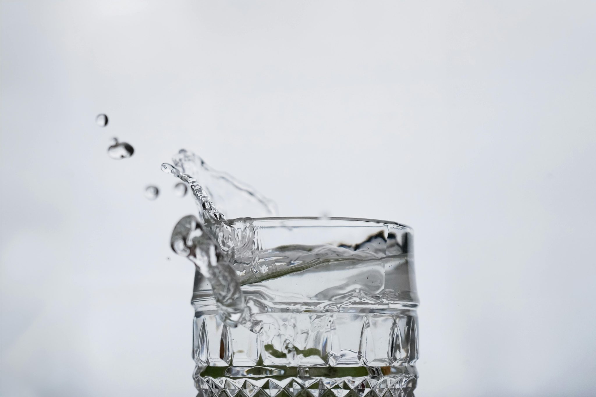 clean water in glass